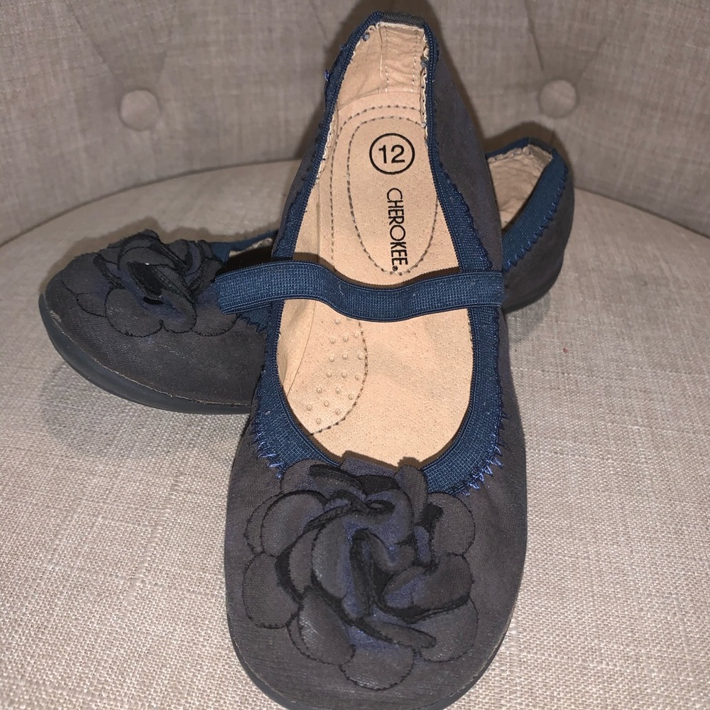 Girls Navy blue ballet flats